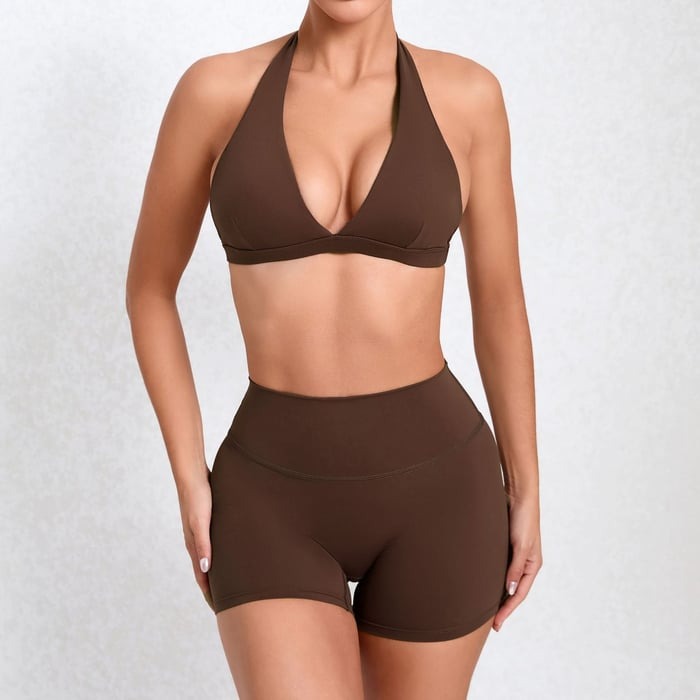 BREEHER Female Shorts Two Piece Set Sports Suits