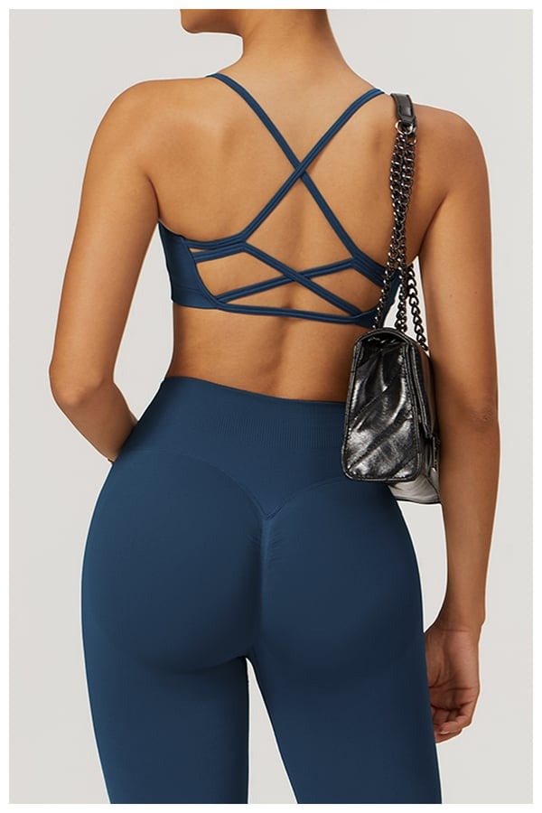 BREEHER Cross Straps Back Quick Drying Sports Bras