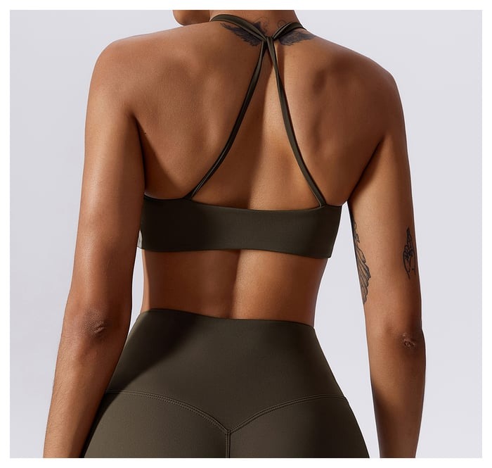 BREEHER Twisted Knotted Backless Seamless Sports Bras
