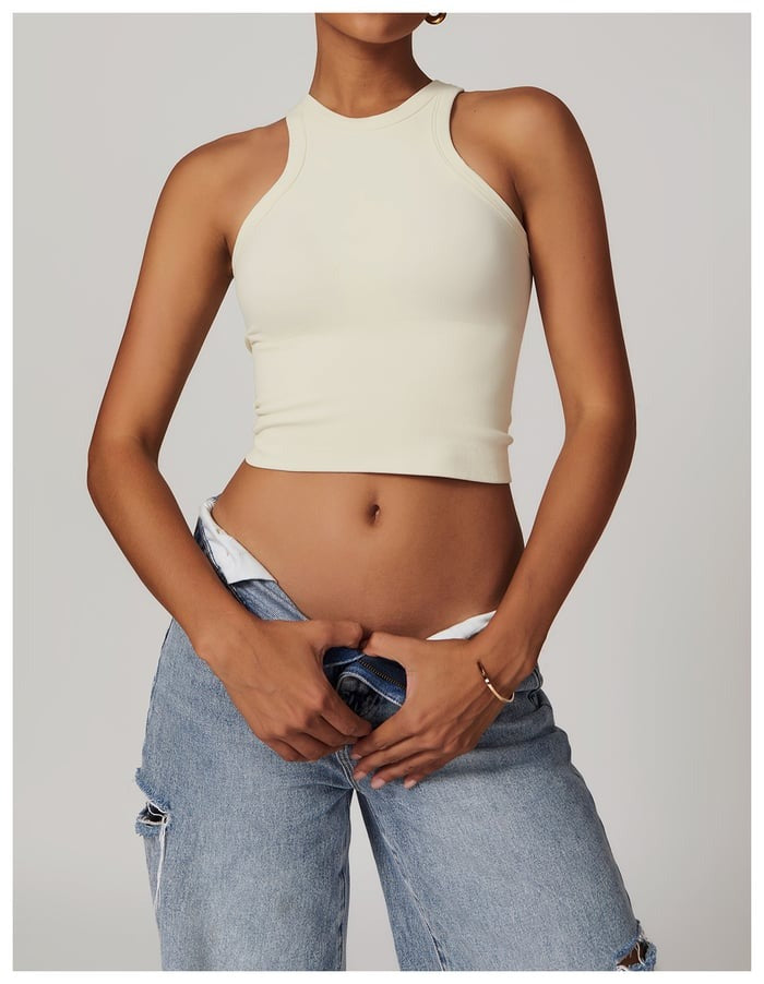 BREEHER Tank Top Ribbed Seamless Sports Bras