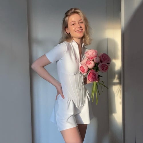 Sexy Round Neck Short Sleeve Zipper Miniskirt Jumpsuit Romper