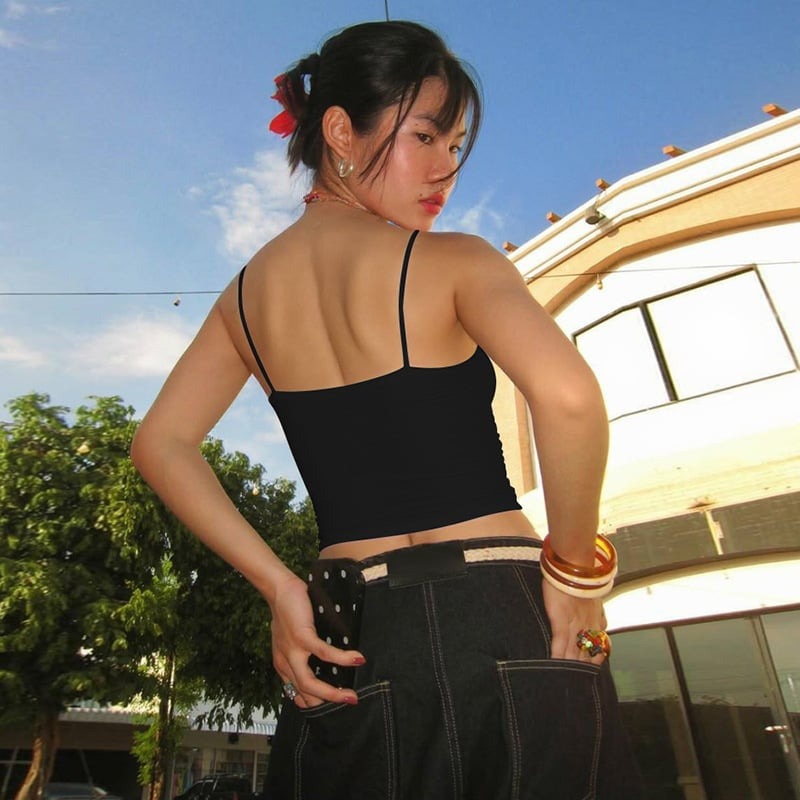 Sexy Pleated Camisole Cropped Top