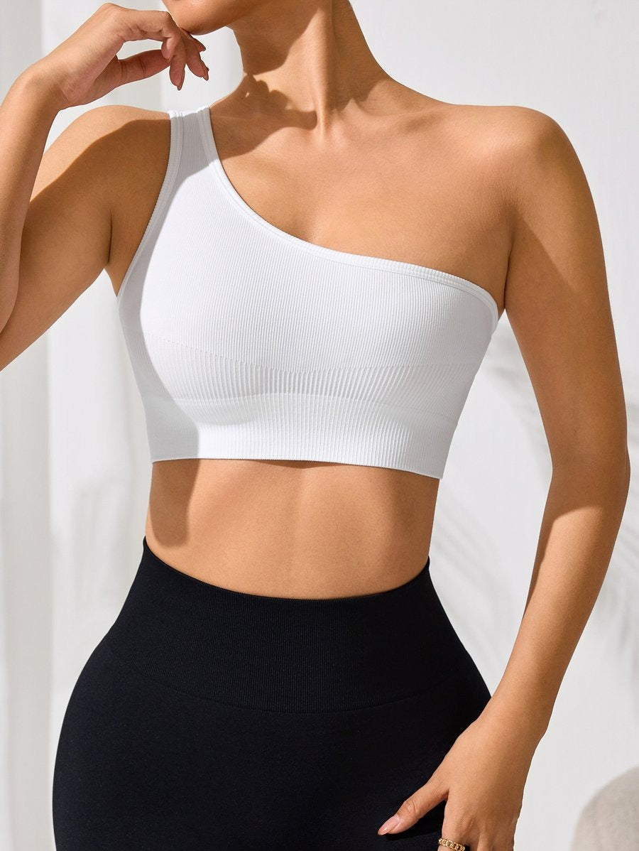 Sexy One-shoulder Sports Vest Bra