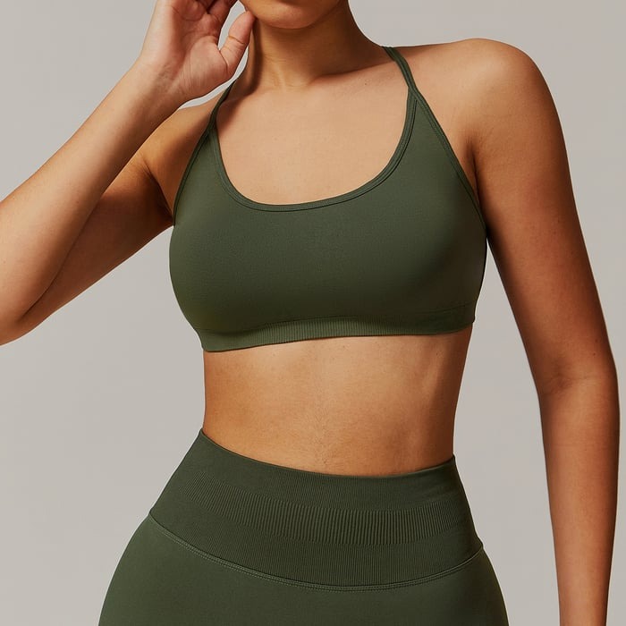 BREEHER Cross Straps Back Quick Drying Sports Bras
