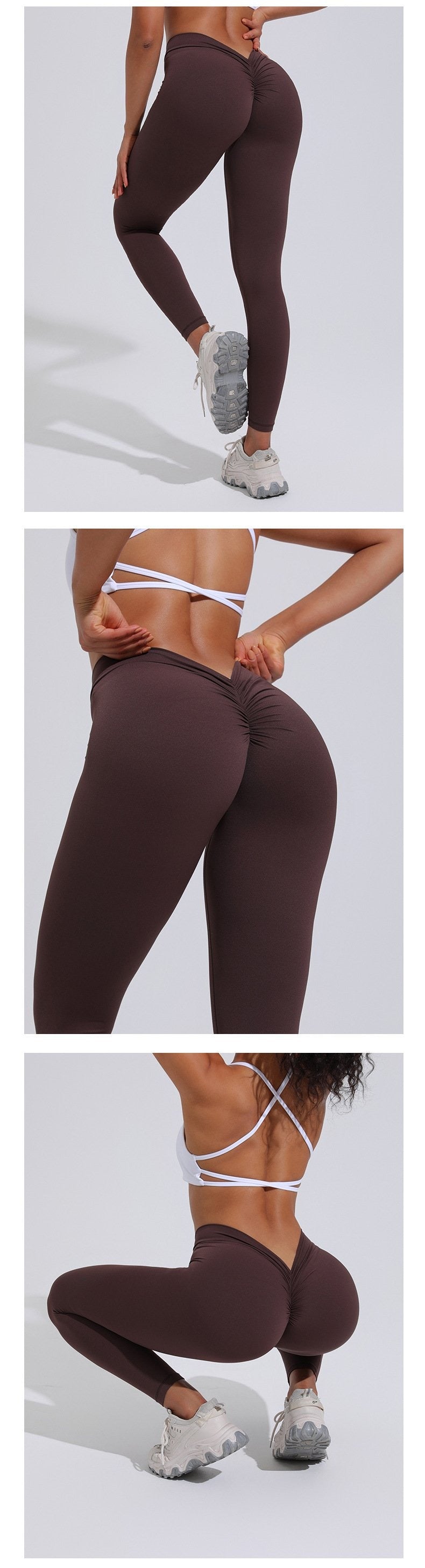 BREEHER Women's Fitness V Waist Butt Lifting High Waist Sports Leggings