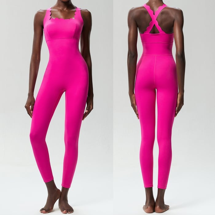BREEHER Women Seamless Wave Design Jumpsuit
