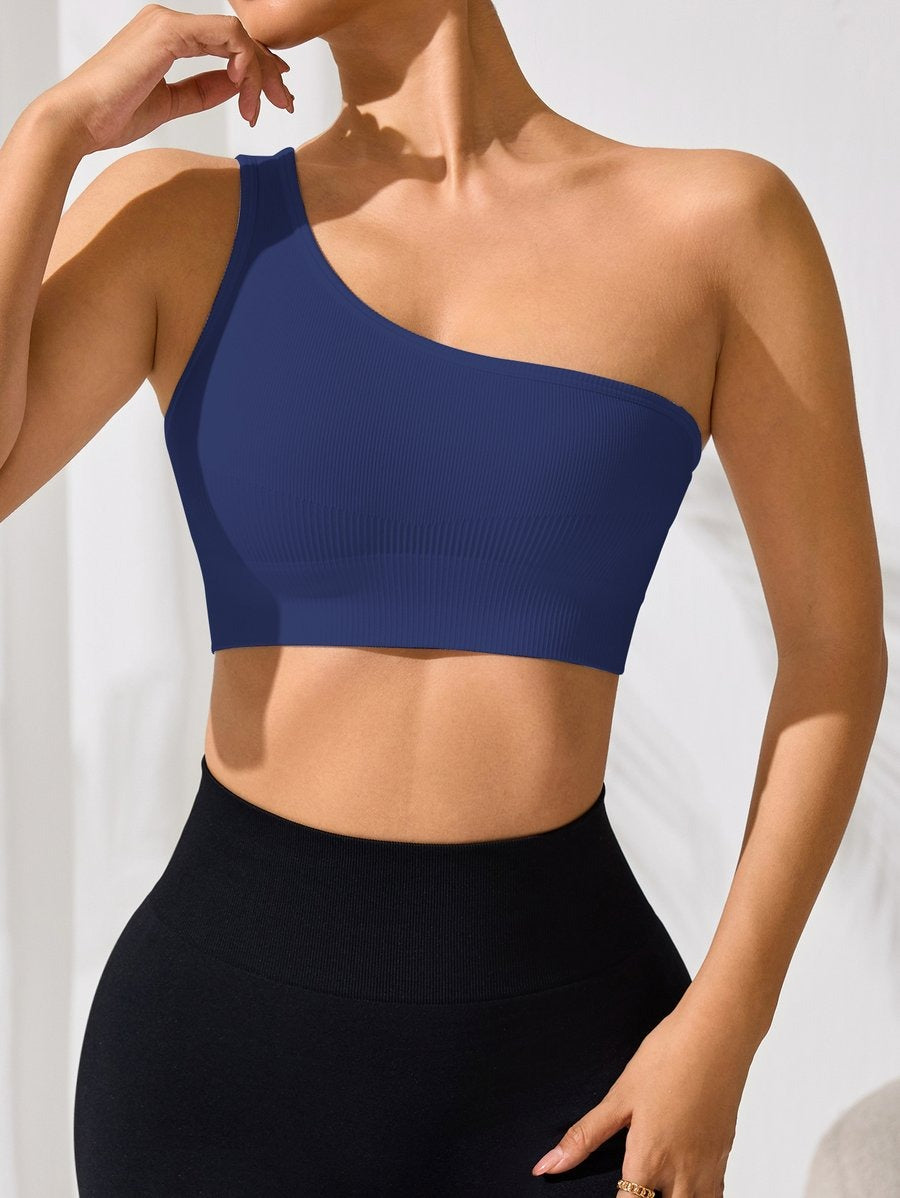 Sexy One-shoulder Sports Vest Bra