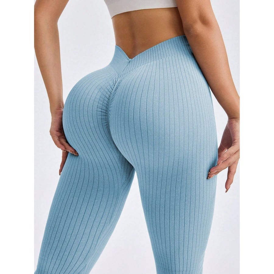 Female Ribbed Hip Lifting Leggings
