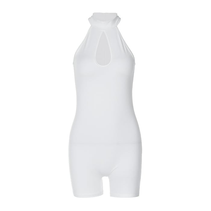 Sexy Hollow Round Neck Sleeveless Jumpsuit