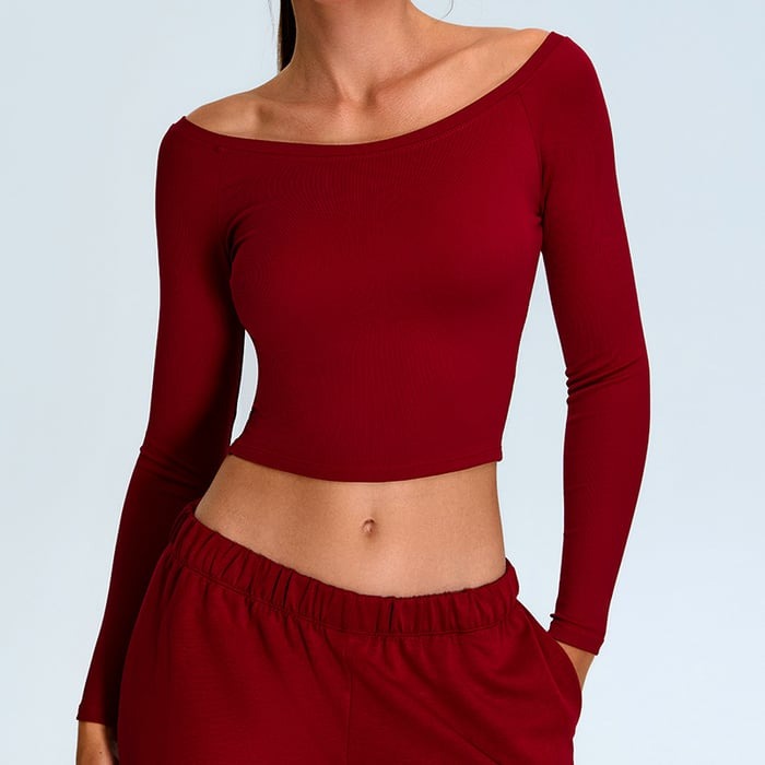 Sexy One Shoulder Long Sleeve Yoga Fitness Top