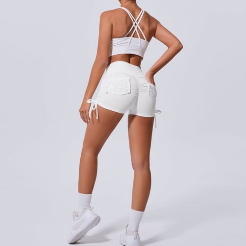 BREEHER Ruched Pocket Highly Elastic Shorts