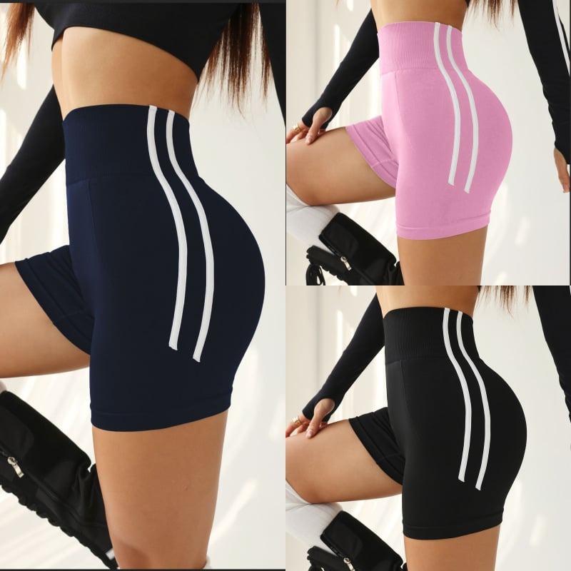 Contrasting Color Lines Sports Shorts
