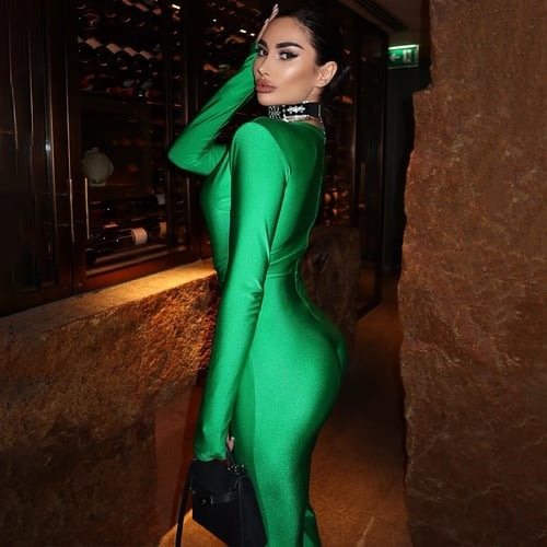 Sexy Deep V Solid Color Slim Flared Jumpsuit