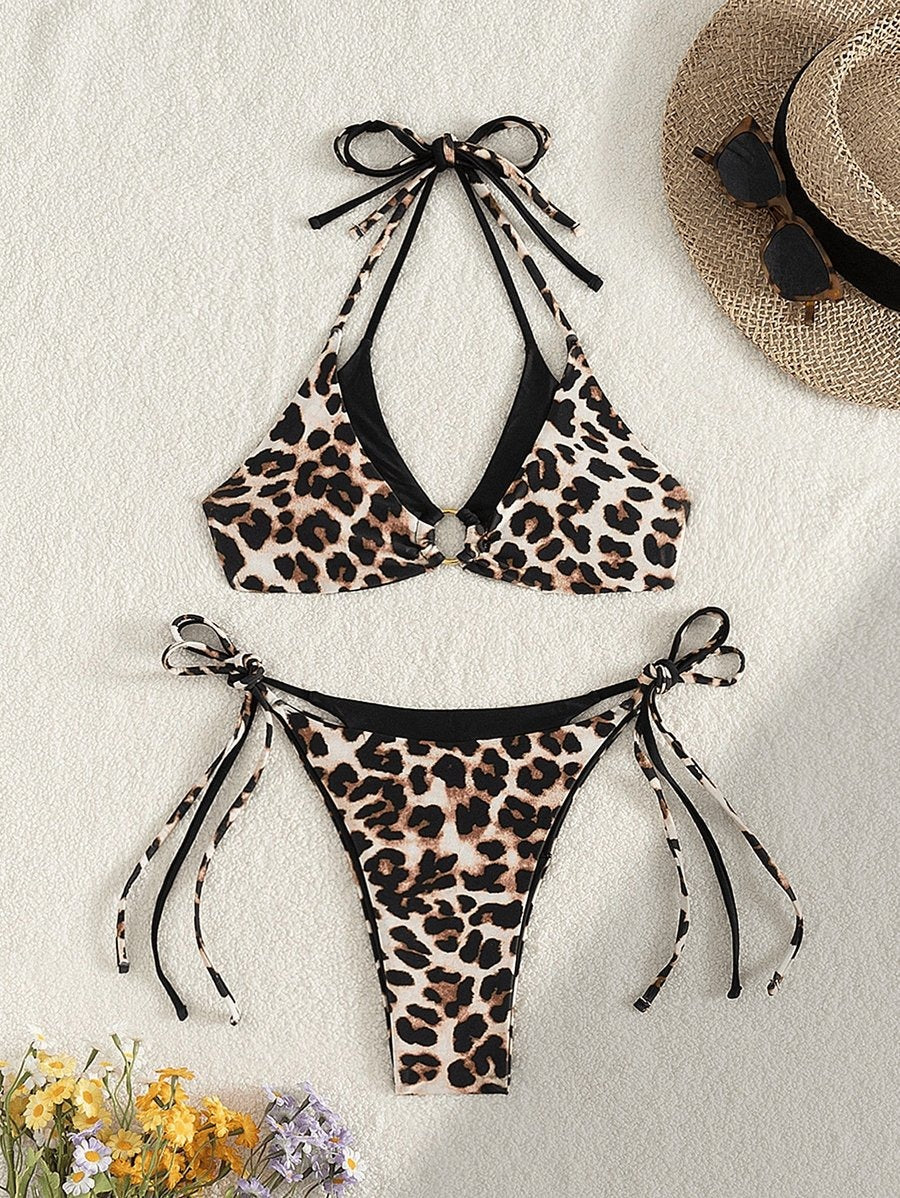 Sexy Leopard Printed Bikini Swimsuit