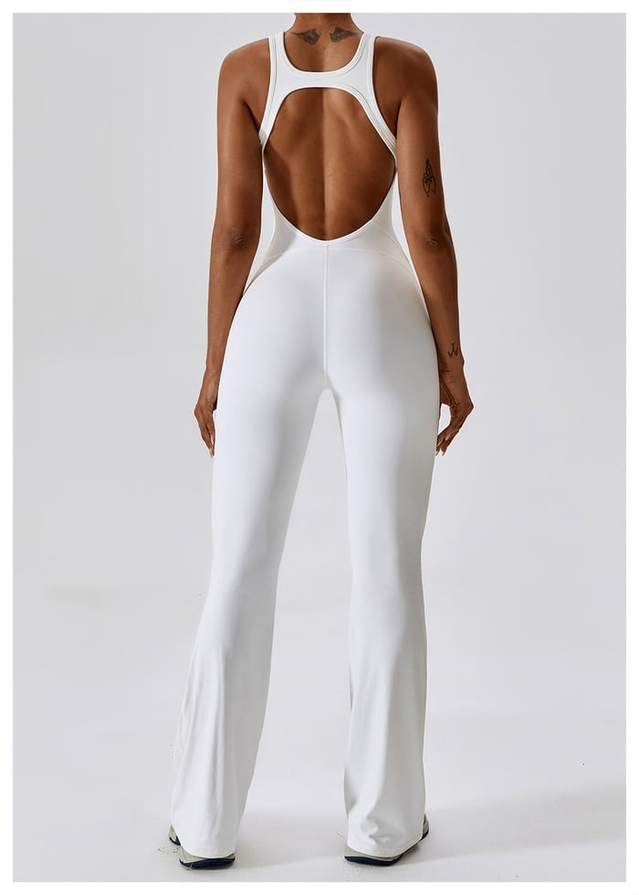 BREEHER Backless Flared Pants Quack Drying Highly Elastic Jumpsuits