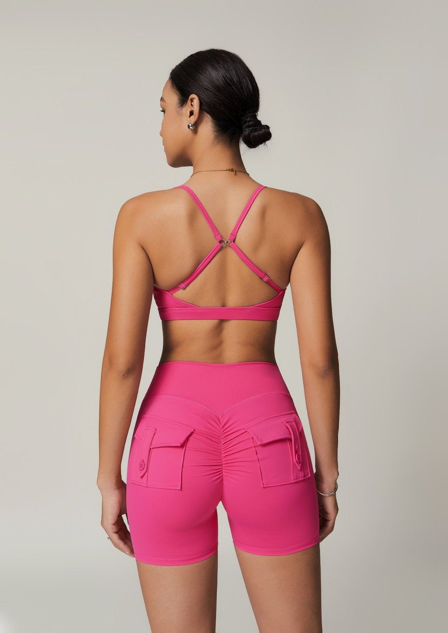 BREEHER Pocket High Elasticity Quick Drying Hip Lifting Shorts