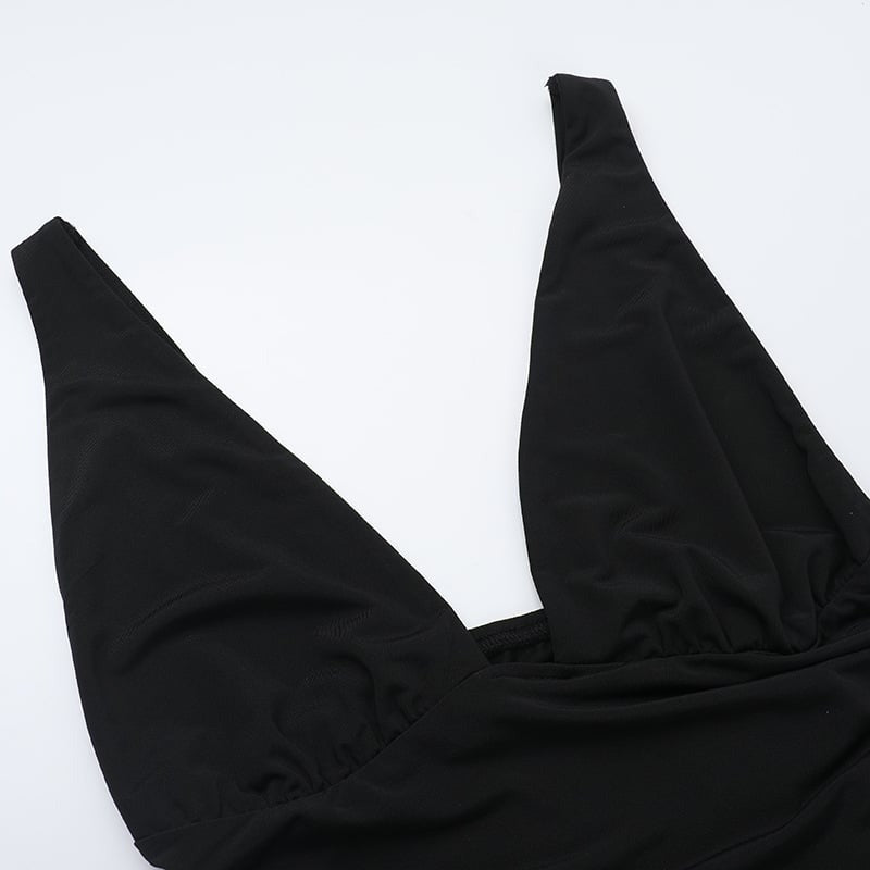 Deep V Top Irregular Waist Hollow Flared Leggings Set