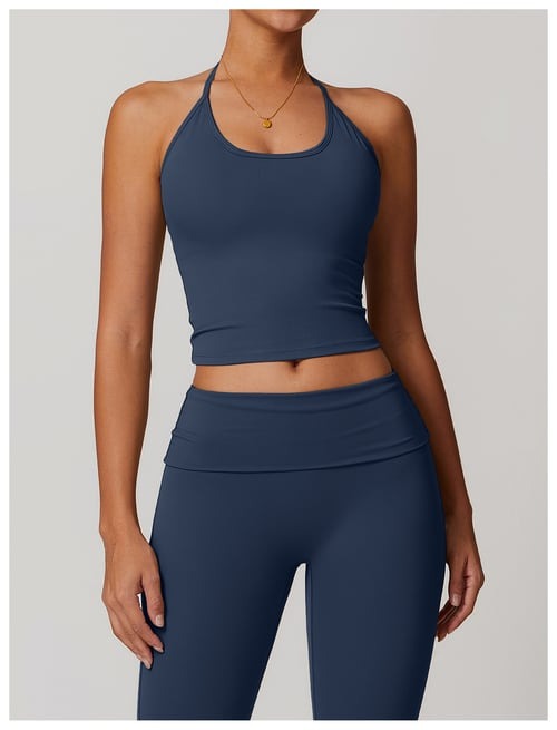BREEHER Halter Neck Straps Seamless Sports Bras