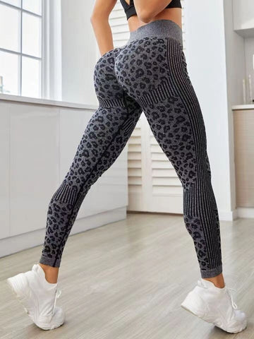 BREEHER Leopard High Waist Hip Lifting Leggings