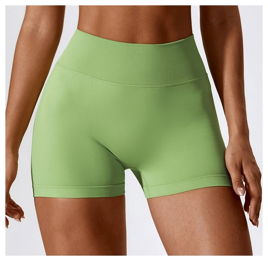 BREEHER V Waist Ruched Hip Lifting Quick Drying Shorts