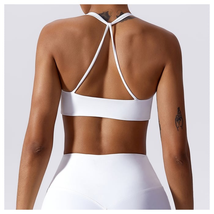 BREEHER Twisted Knotted Backless Seamless Sports Bras