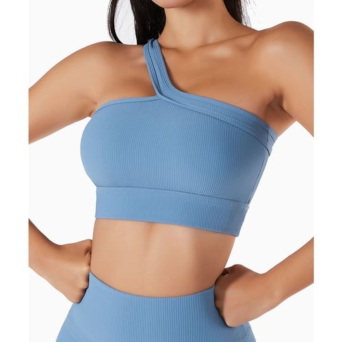 BREEHER One Shoulder Vest Highly Elastic Sports Bras