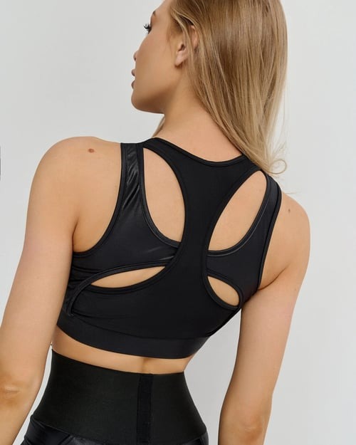 Sexy Solid Hollow Yoga Cropped Tops