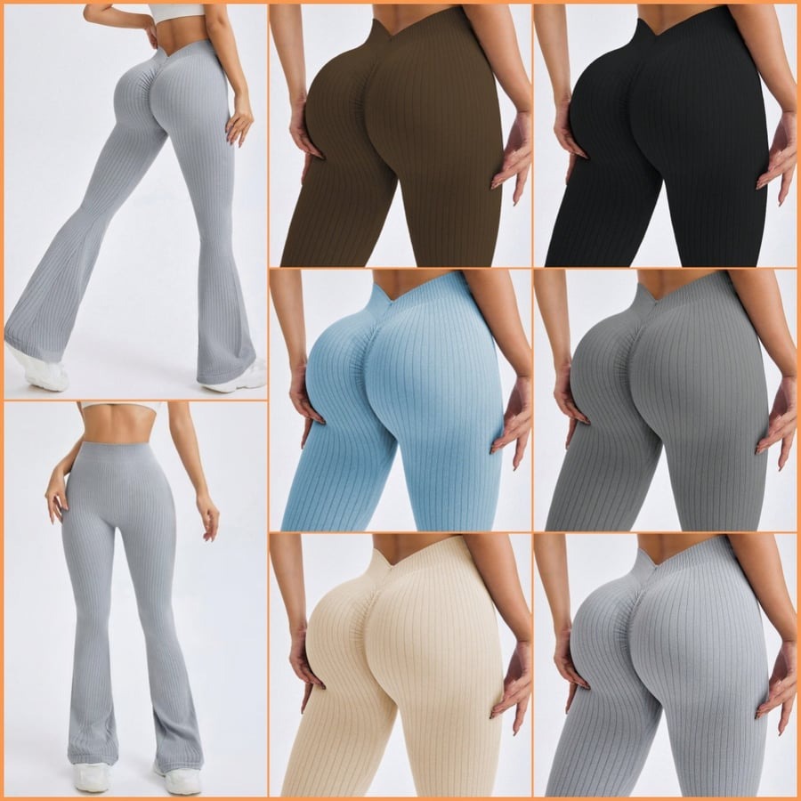 Female Ribbed Hip Lifting Leggings