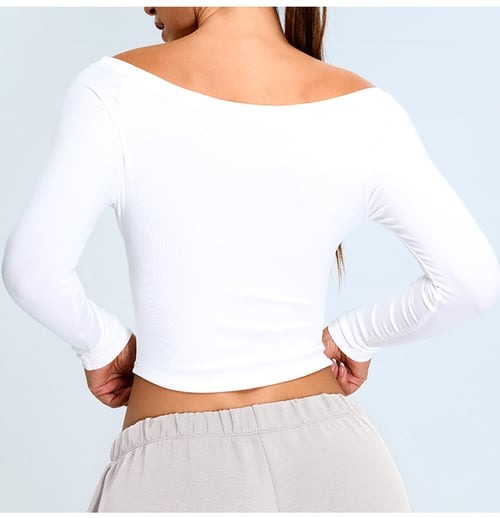 Sexy One Shoulder Long Sleeve Yoga Fitness Top