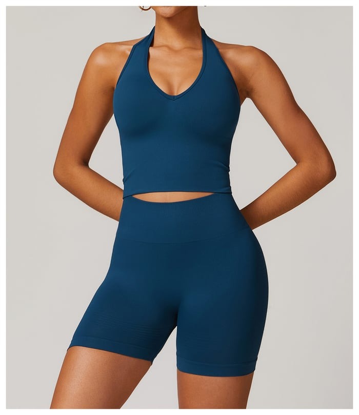 BREEHER Halter Neck Backless Quick Drying Sports Bras