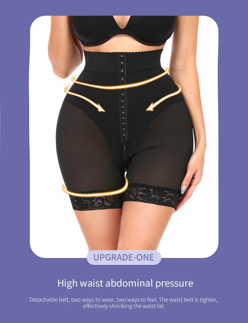 Hook Eyes Tummy Control Faja High-Waisted Booty Lift Shaper Shorts