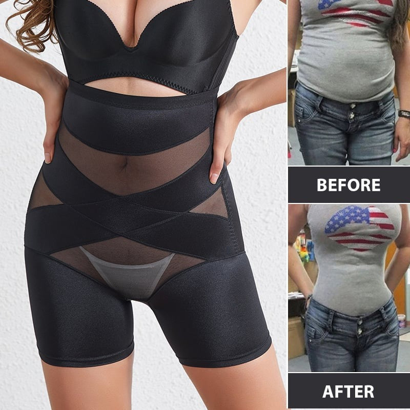 Crossover Bandage High Waist Hip-Lifting Shorts
