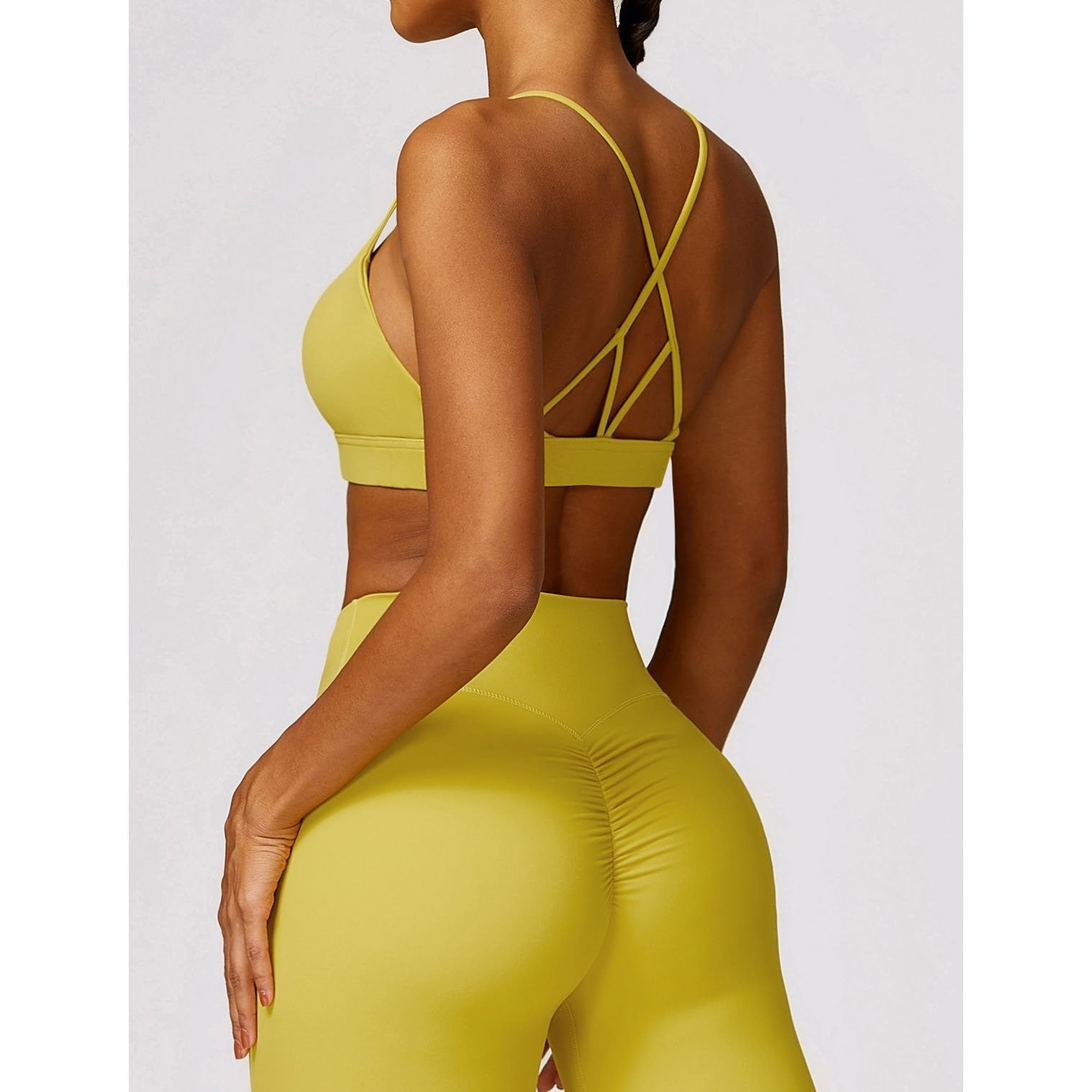 BREEHER U Neck Cross Straps Quick Drying Sports Bras