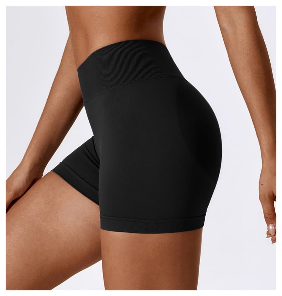 BREEHER V Waist Ruched Hip Lifting Quick Drying Shorts