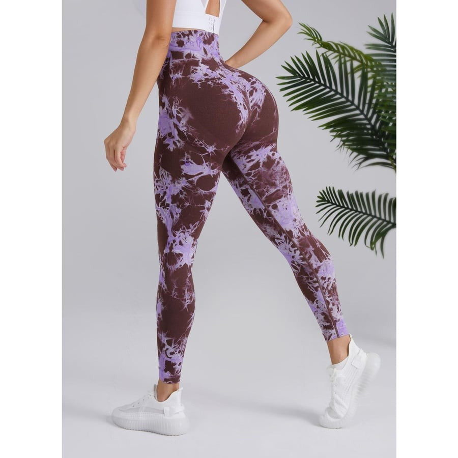 BREEHER Tie Dye High Waist Shaping Hip Lifting Leggings