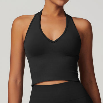 BREEHER Halter Neck Backless Quick Drying Sports Bras