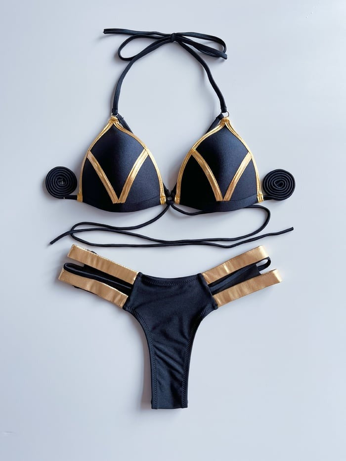 Sexy Color Blocking Bikini Swimsuit