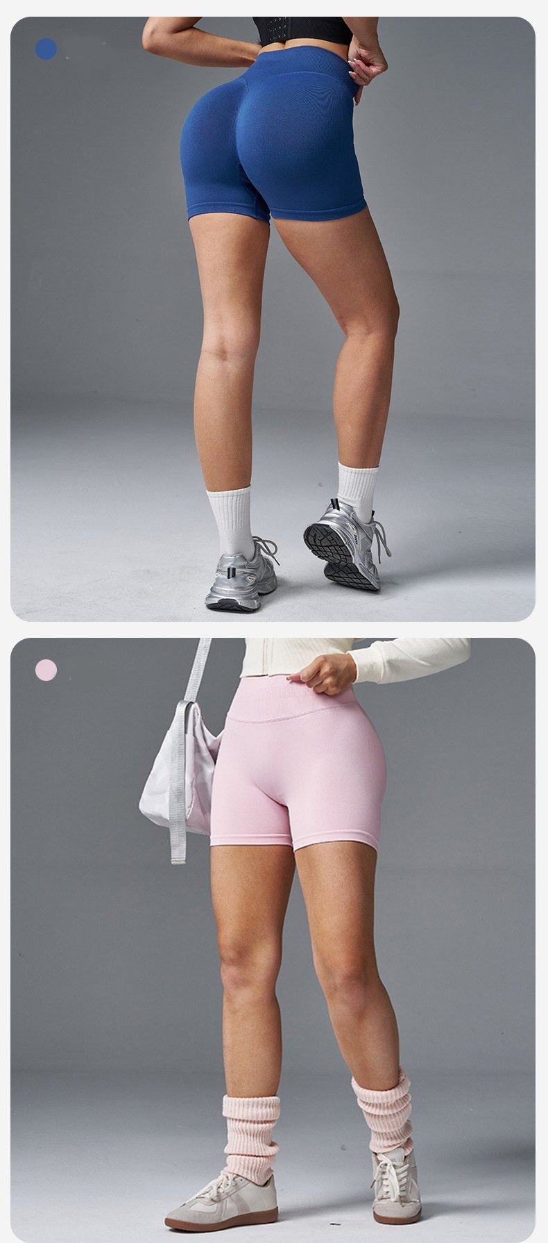 Colorful Splice Hip Lifting Yoga Shorts