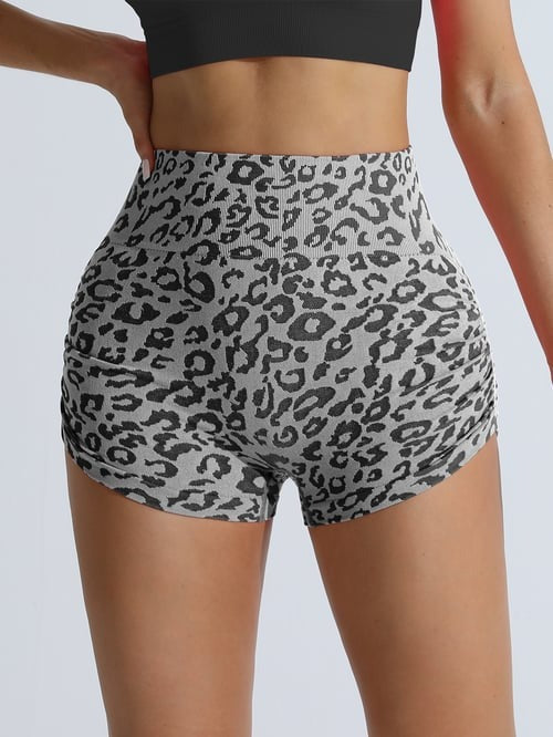 Female Leopard Print Seamless Booty Shorts