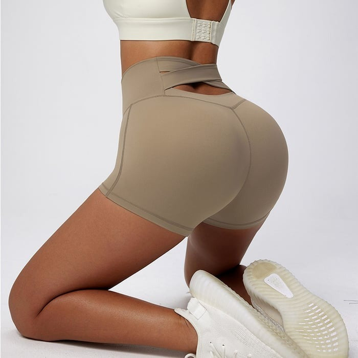 Hollow Cross Back Hip-Lifting Yoga Shorts