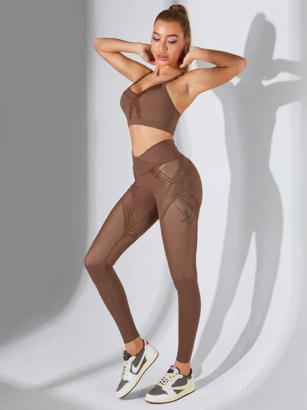 Sexy Mesh Splice Hip Lifting Yoga Leggings