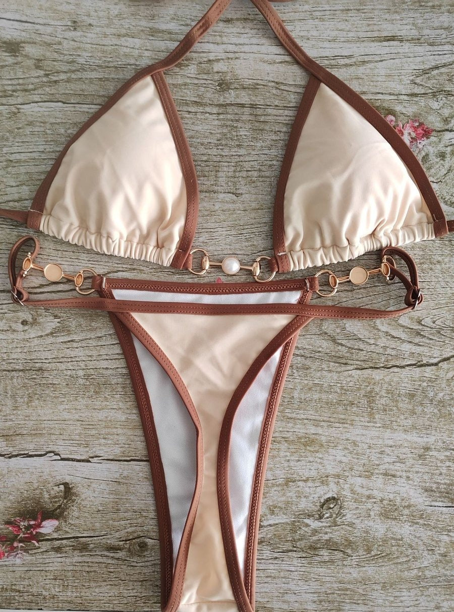 Female Sexy Pearl Beach Bikini Set