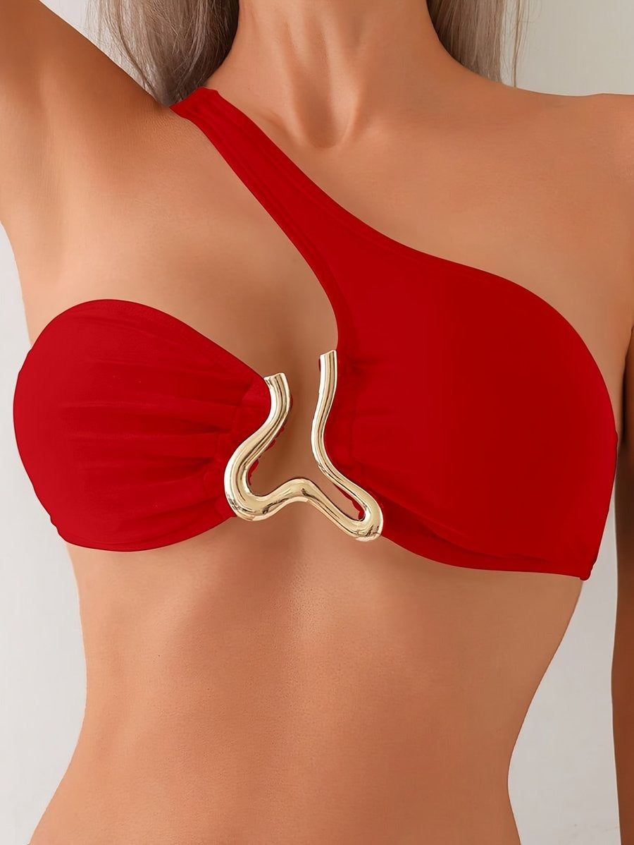 Sexy Metal Decorations Bikini Swimsuit