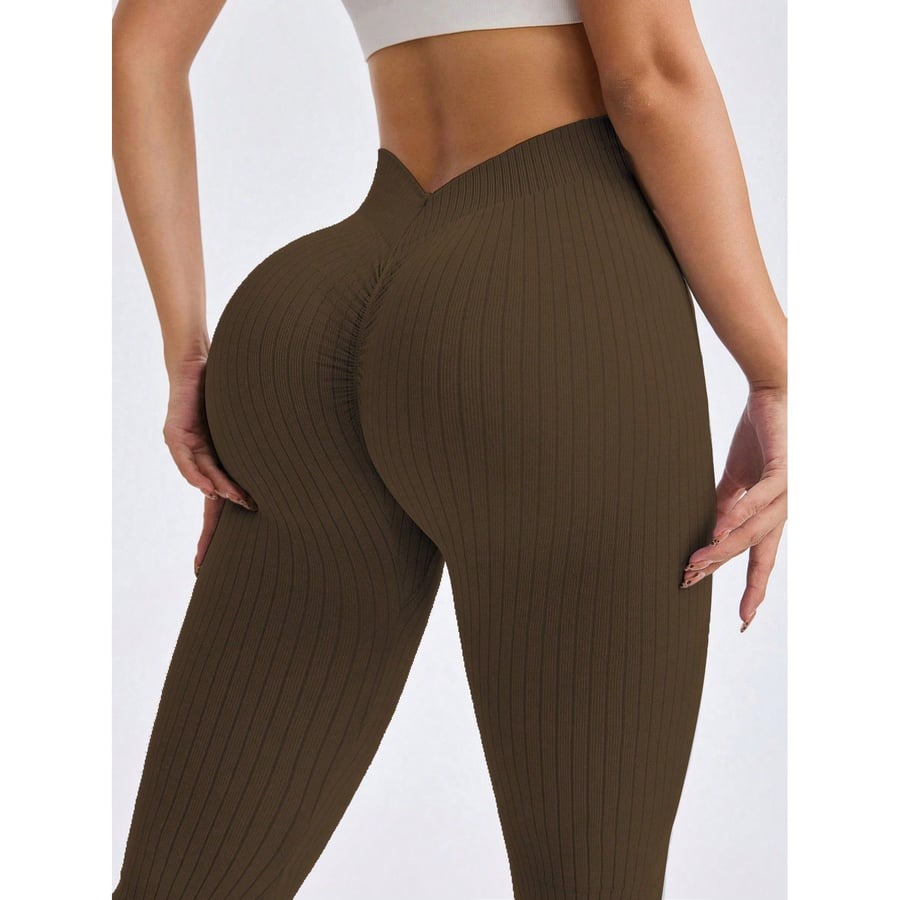 Female Ribbed Hip Lifting Leggings