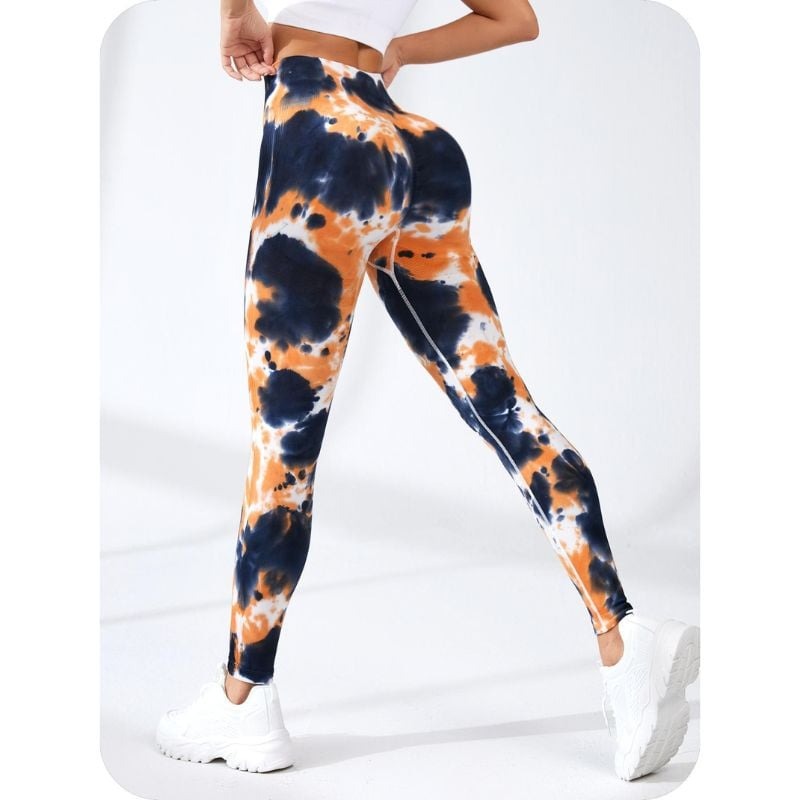 BREEHER Tie Dye High Waist Quick Drying Hip Lifting Leggings