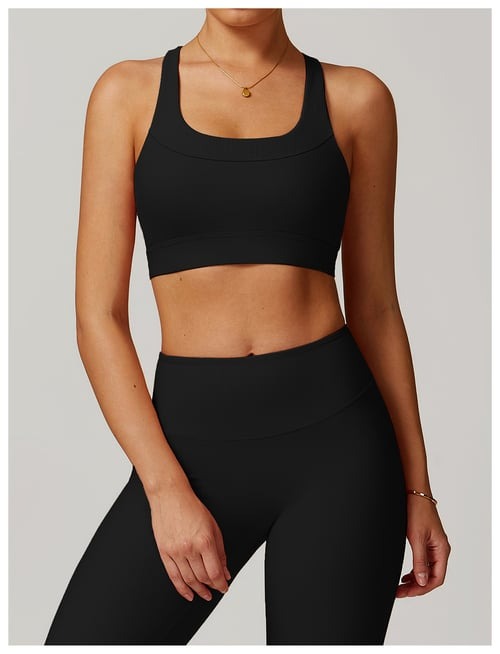 BREEHER U Neck Cross Straps Quick Drying Sports Bras