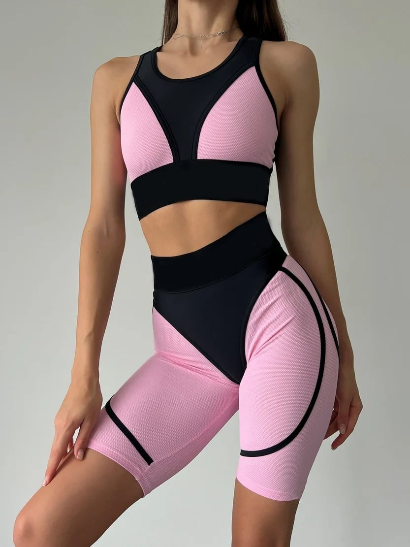 Super Nuts "Flamingo Relief" Stitching Hip Lifting Yoga Cycling Shorts