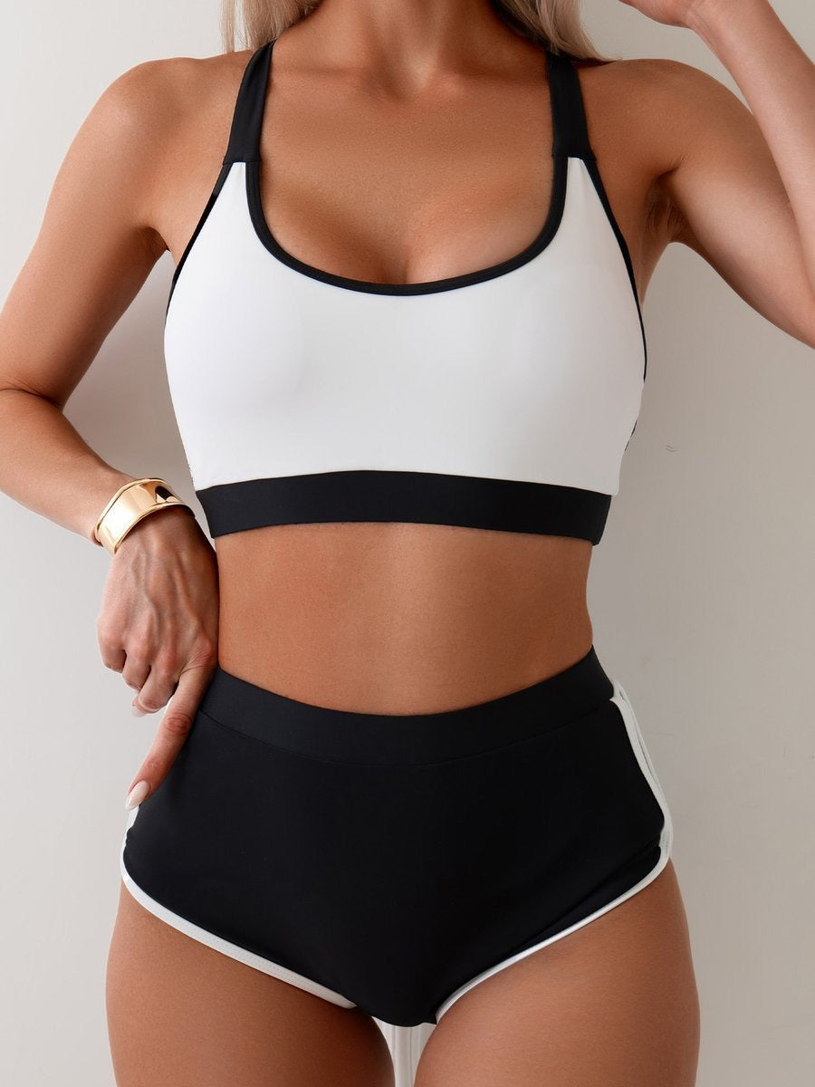 Black and White Bikini Swimsuit