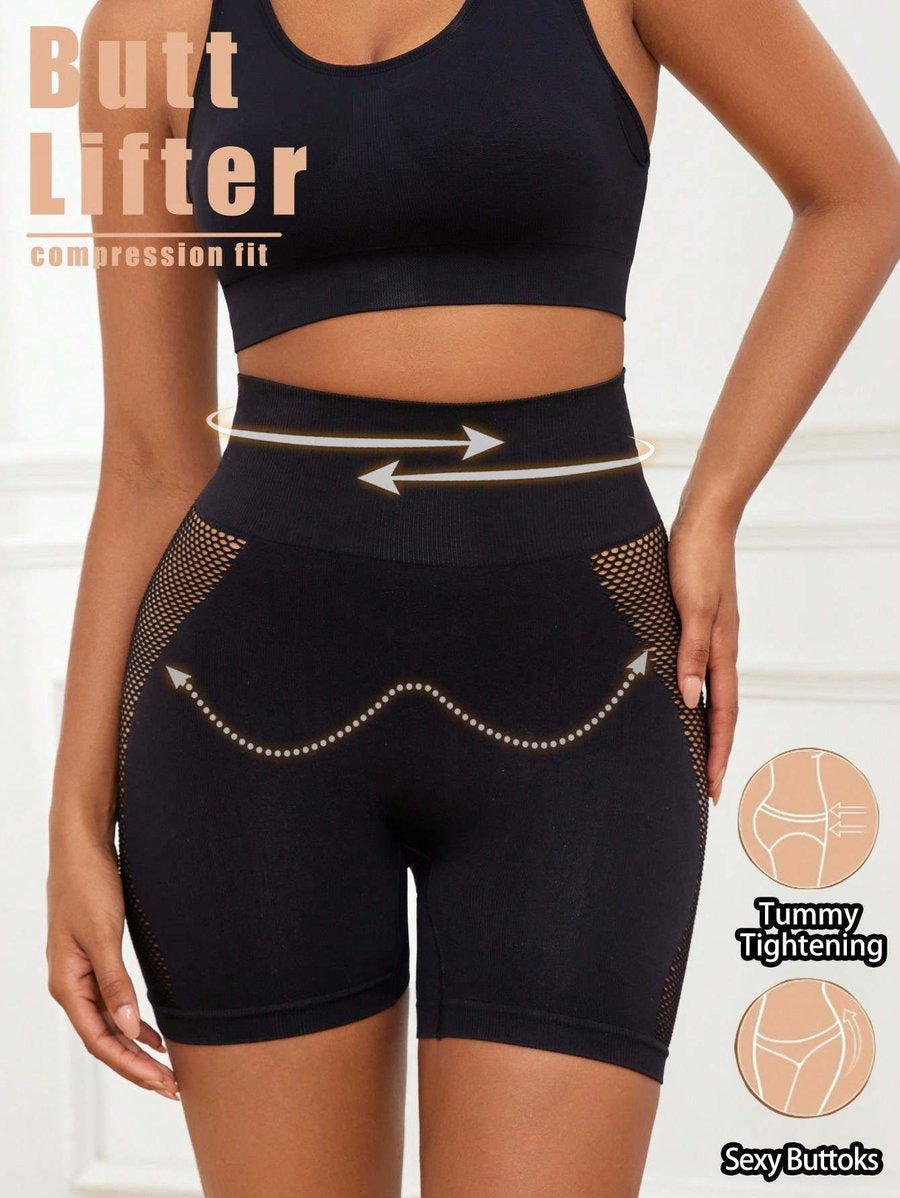 Sexy Mesh See-Through Seamless High Waist Hip-Lifting Shorts