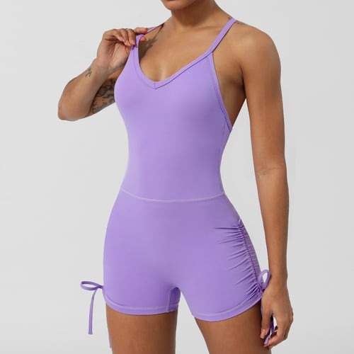 Cross-Back Seamless Sports Peach Hip One-piece Yoga Jumpsuit